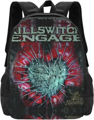 Killswitch Rock Band Engage Laptop Backpack Large Travel Bags Unisex Adult Gym Bags Casual Daypack for Beach Convenient Business Backpack Modern Computer Bag for Man, Black