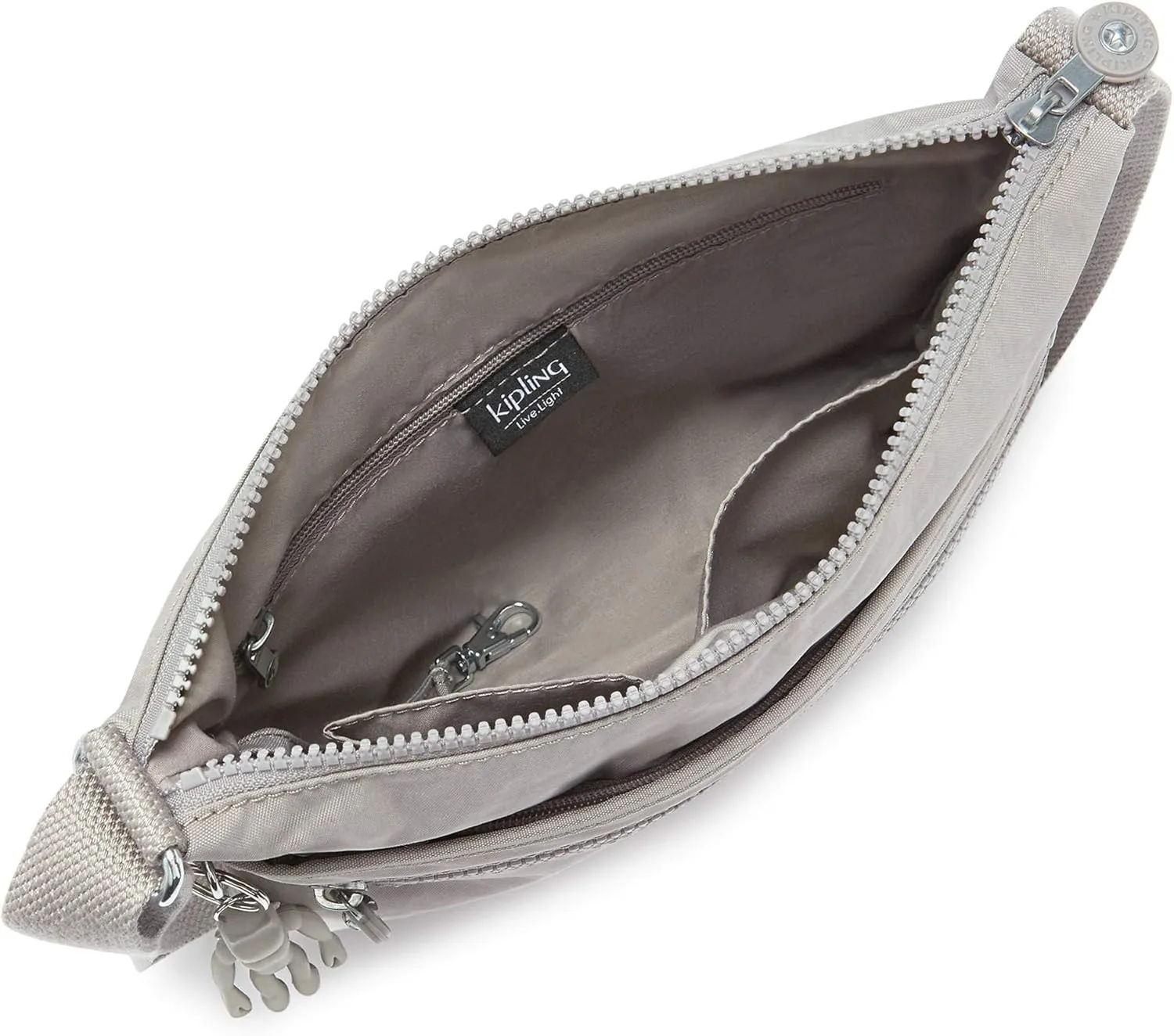 Kipling womens WomenÂ’s Arto Bag, Lightweight Everyday Purse, Casual Nylon Shoulder Crossbody Bag, Grey Gris, 11.25 L X 10.25 H X 1.5 D US