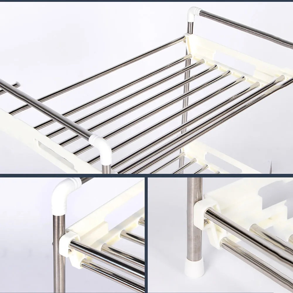 Kitchen Storage Rack Spice Bathroom 3 Tier Organiser Stainless Steel Shelf Jar