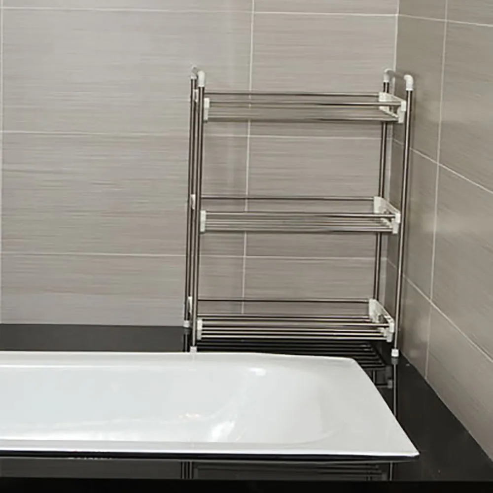 Kitchen Storage Rack Spice Bathroom 3 Tier Organiser Stainless Steel Shelf Jar