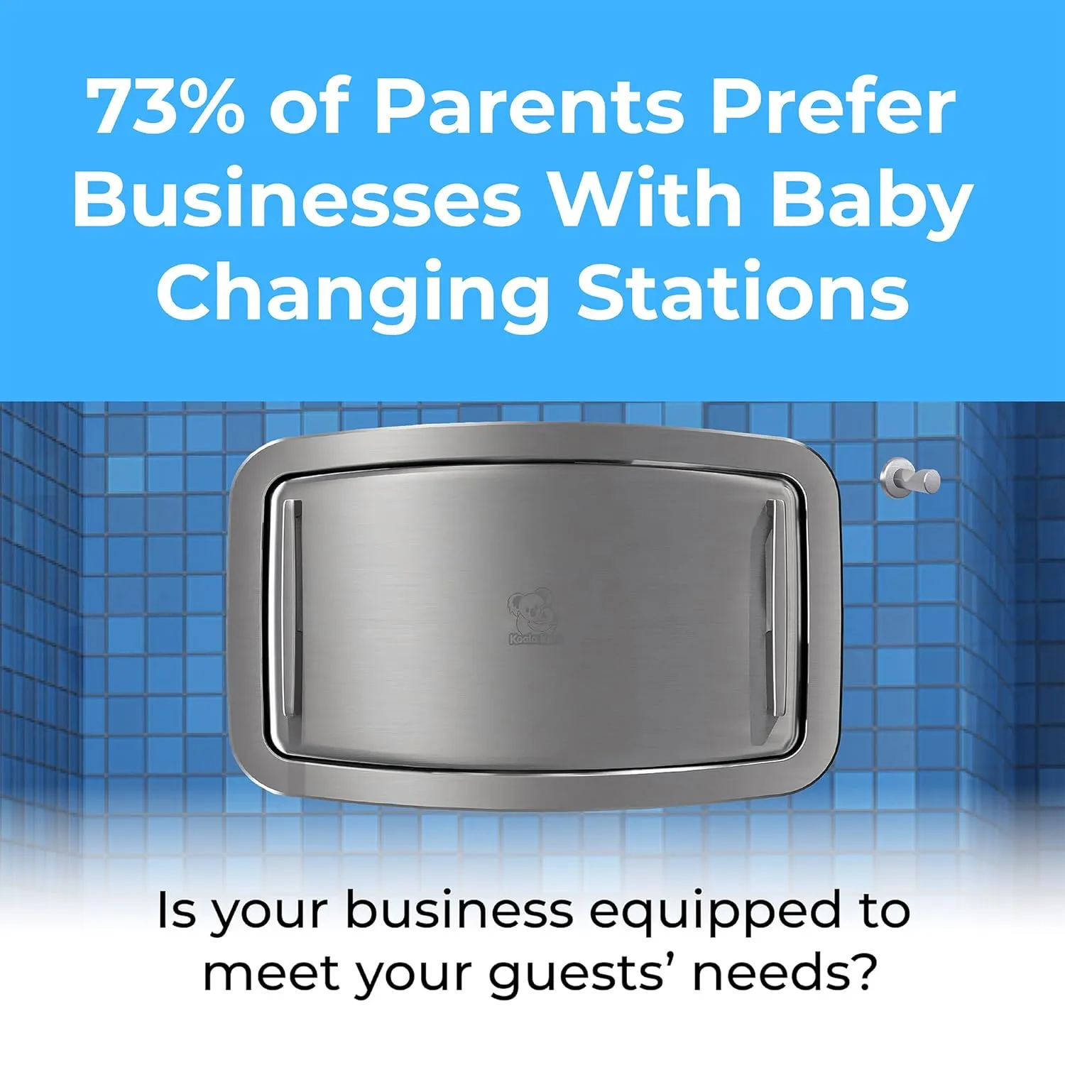 Koala Kare Baby Changing Station Horizontal Recessed-Mounted, Model KB310-SSRE (Stainless Steel)