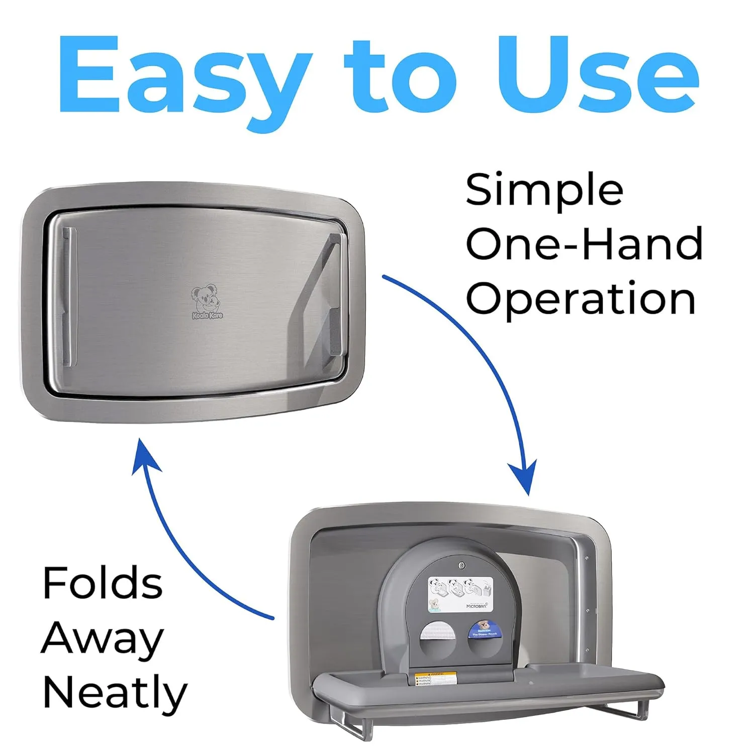 Koala Kare Baby Changing Station Horizontal Recessed-Mounted, Model KB310-SSRE (Stainless Steel)