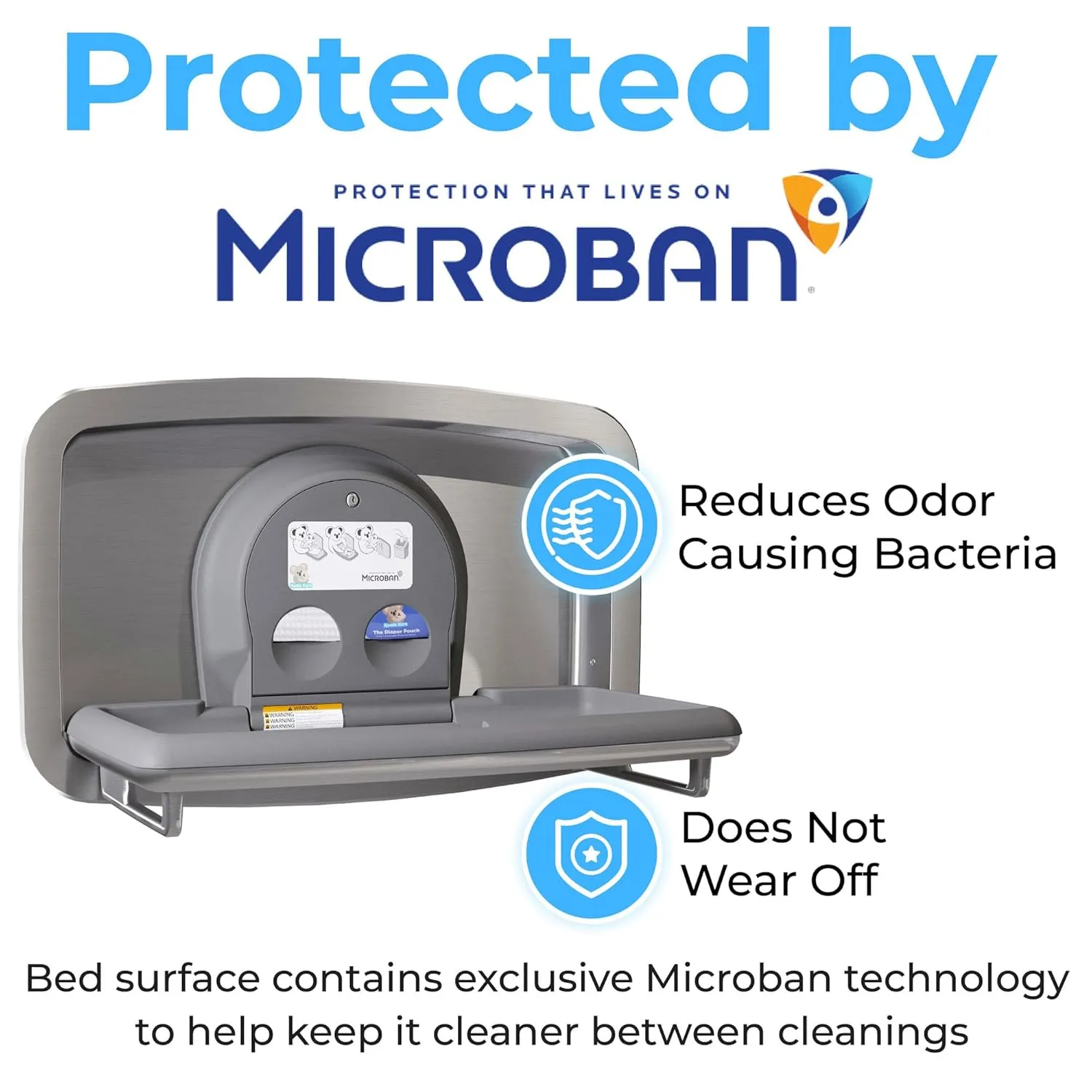 Koala Kare Baby Changing Station Horizontal Recessed-Mounted, Model KB310-SSRE (Stainless Steel)