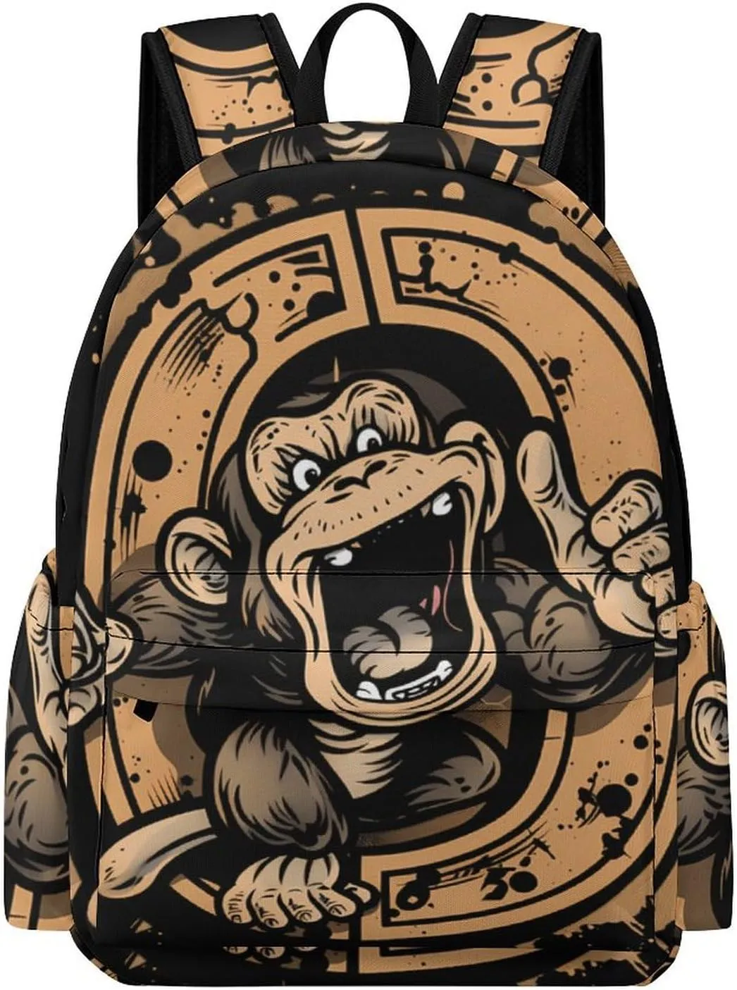 Kung Fu Apes Chimpanzee Monkey Travel Hiking Laptop Backpack for Men Women Camping Gym Backpacks Casual Bag