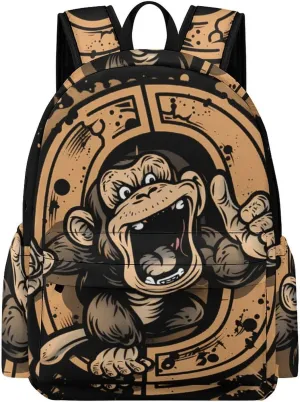 Kung Fu Apes Chimpanzee Monkey Travel Hiking Laptop Backpack for Men Women Camping Gym Backpacks Casual Bag