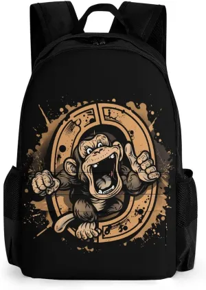 Kung Fu Apes Chimpanzee Monkey Travel Laptop Backpack for Men Women Casual Basic Bag Hiking Backpacks Work