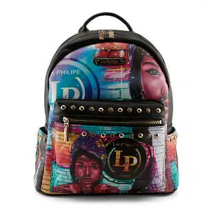 La Philipe Lp1024 2B The Wall Art Backpack Black Canvas