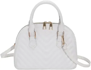 Ladies Fashion Solid Color Leather Versatile Handbag Double Zipper Messenger Bag Canvas Messenger (White, One Size)