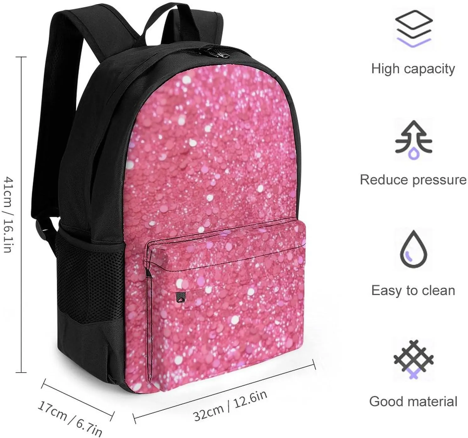 Laptop Backpack for Women Men Daypack Sparkling Glitter Backpacks Computer Bag Travel Laptop Bag Casual Work Bag