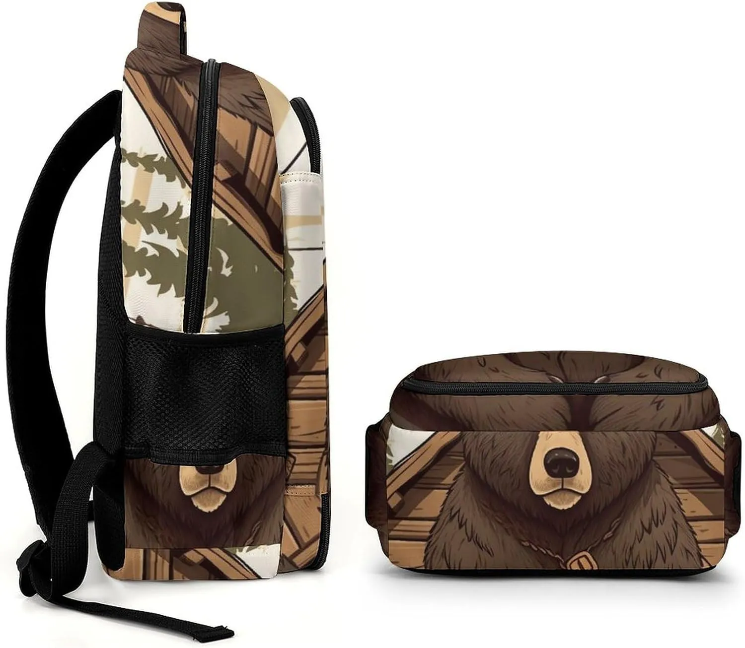 Laptop Backpack for Women Men Daypack Waterproof Rustic Lodge Bear Computer Bag Business Work Bag for Travel