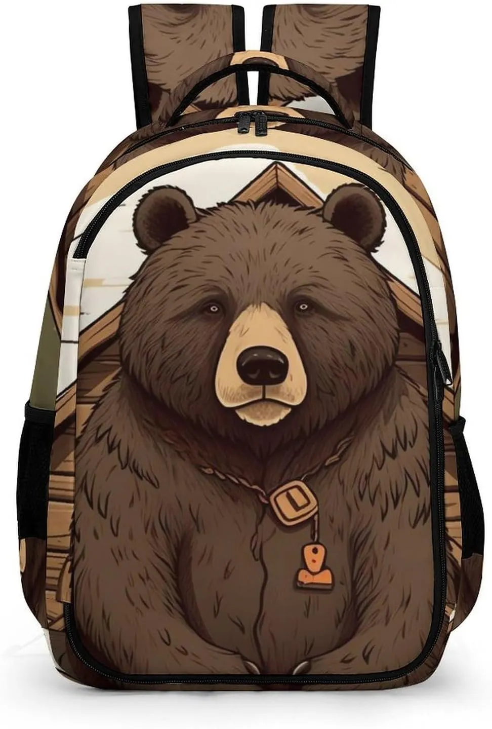 Laptop Backpack for Women Men Daypack Waterproof Rustic Lodge Bear Computer Bag Business Work Bag for Travel