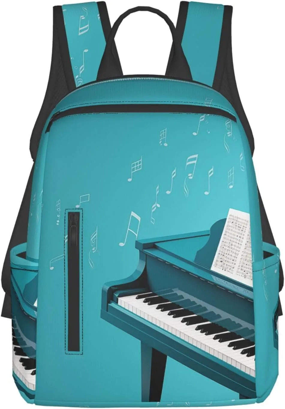 Laptop Backpack Lightweight Hiking Backpack Piano on blue background Weekender Bag Travel Daypack for Women Men
