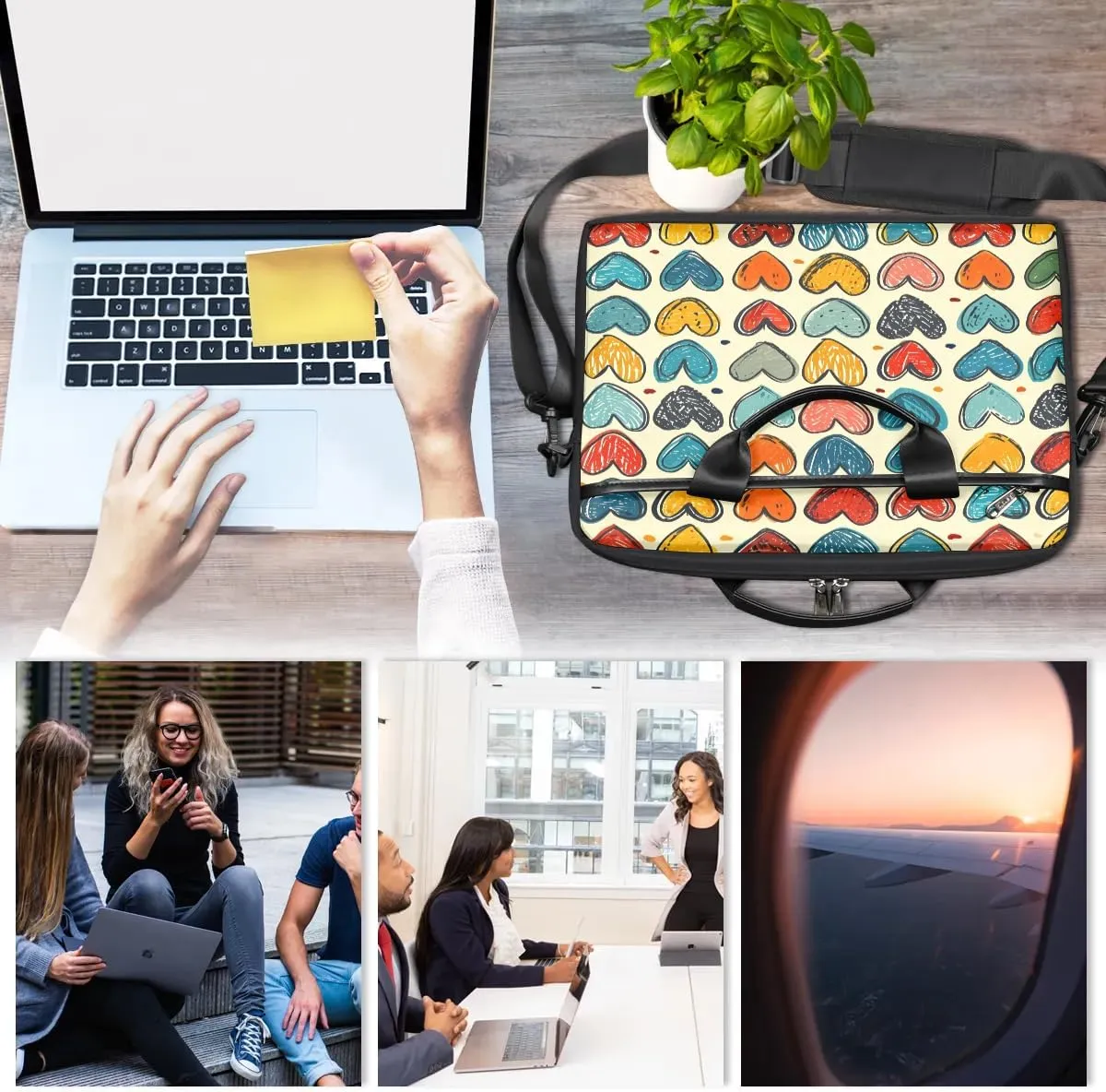 Laptop Shoulder Bag for 13-15 Inch Waterproof Laptop Sleeve Case Bag Slim Computer Carry Case Computer Cases for Laptops