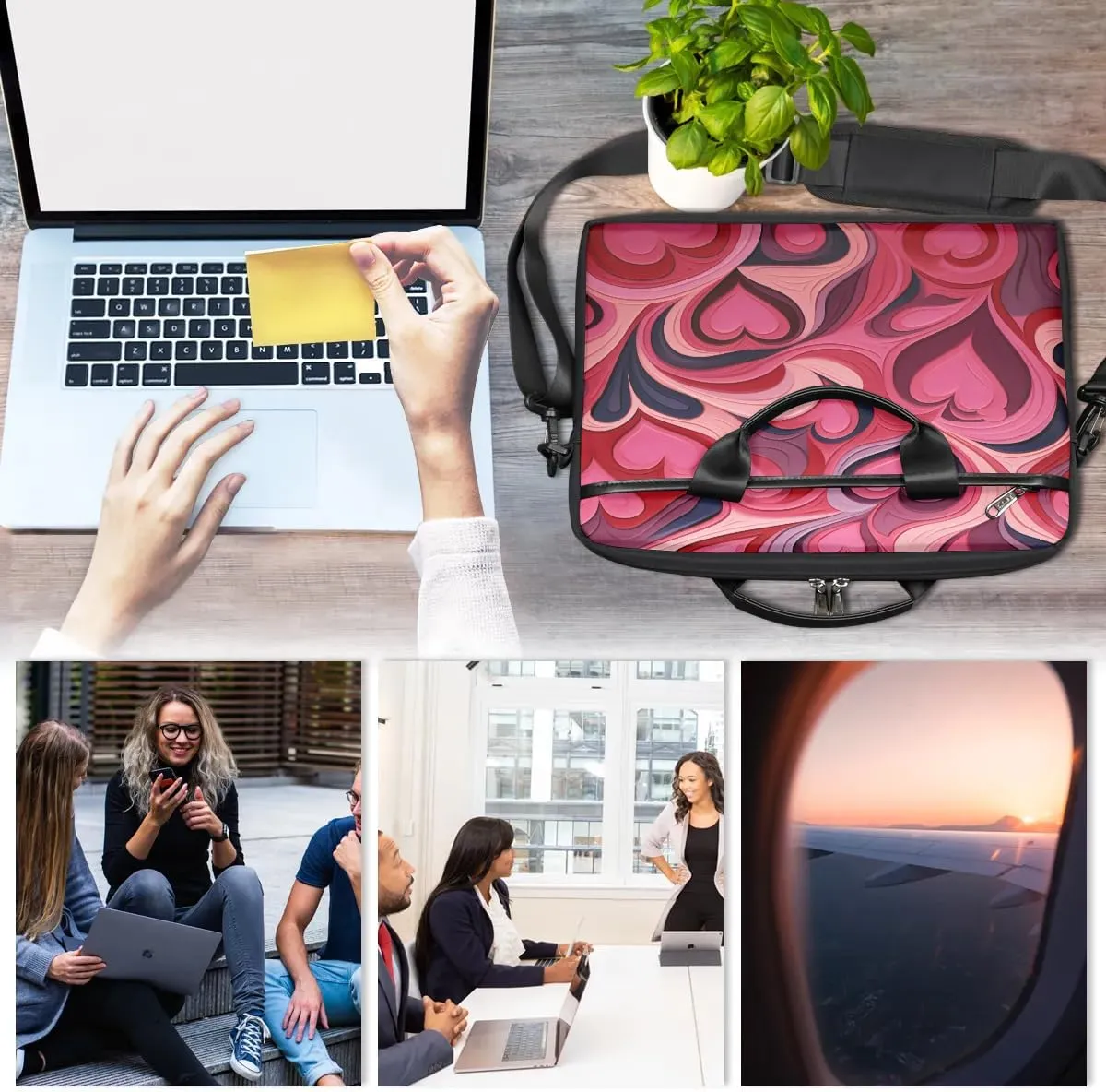 Laptop Shoulder Bag for 13-15 Inch Waterproof Laptop Sleeve Case Bag Slim Computer Carry Case Computer Cases for Laptops