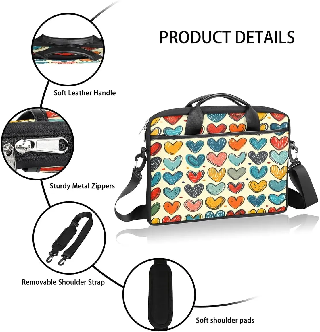Laptop Shoulder Bag for 13-15 Inch Waterproof Laptop Sleeve Case Bag Slim Computer Carry Case Computer Cases for Laptops