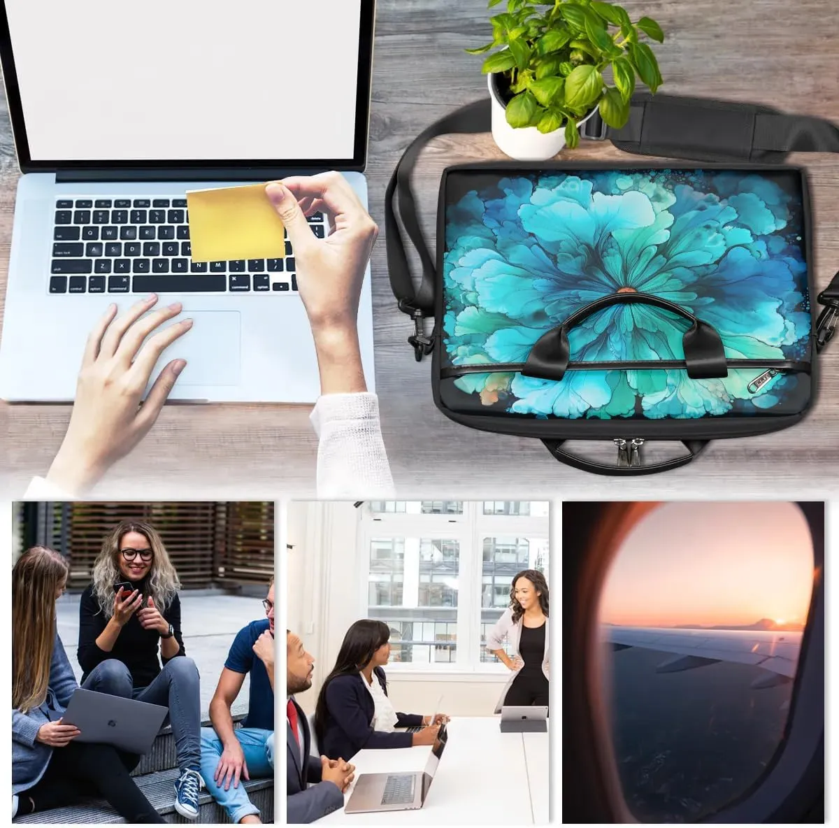 Laptop Shoulder Bag for 13-15 Inch Waterproof Laptop Sleeve Case Bag Slim Computer Carry Case Computer Cases for Laptops