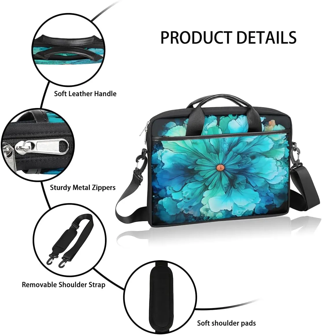 Laptop Shoulder Bag for 13-15 Inch Waterproof Laptop Sleeve Case Bag Slim Computer Carry Case Computer Cases for Laptops