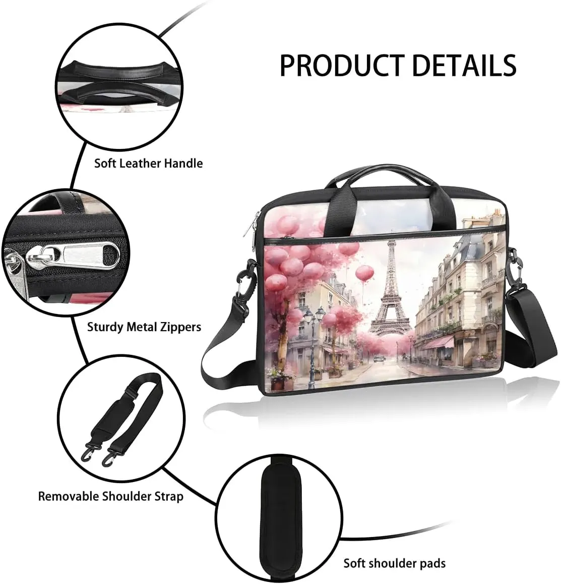 Laptop Shoulder Bag for 13-15 Inch Waterproof Laptop Sleeve Case Bag Slim Computer Carry Case Computer Cases for Laptops