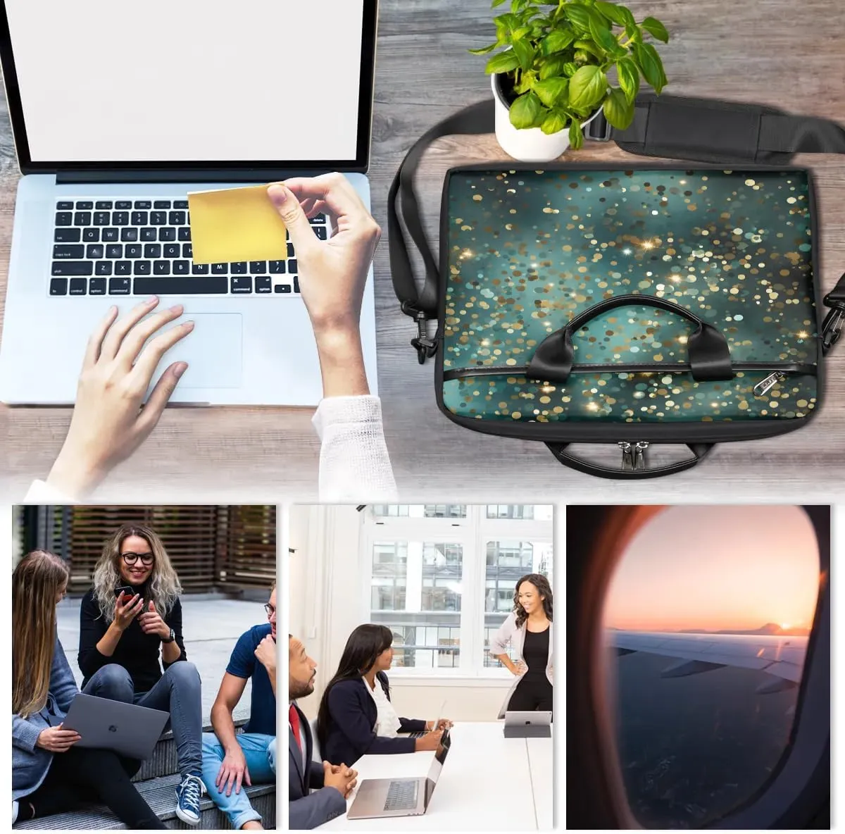 Laptop Shoulder Bag for 13-15 Inch Waterproof Laptop Sleeve Case Bag Slim Computer Carry Case Computer Cases for Laptops