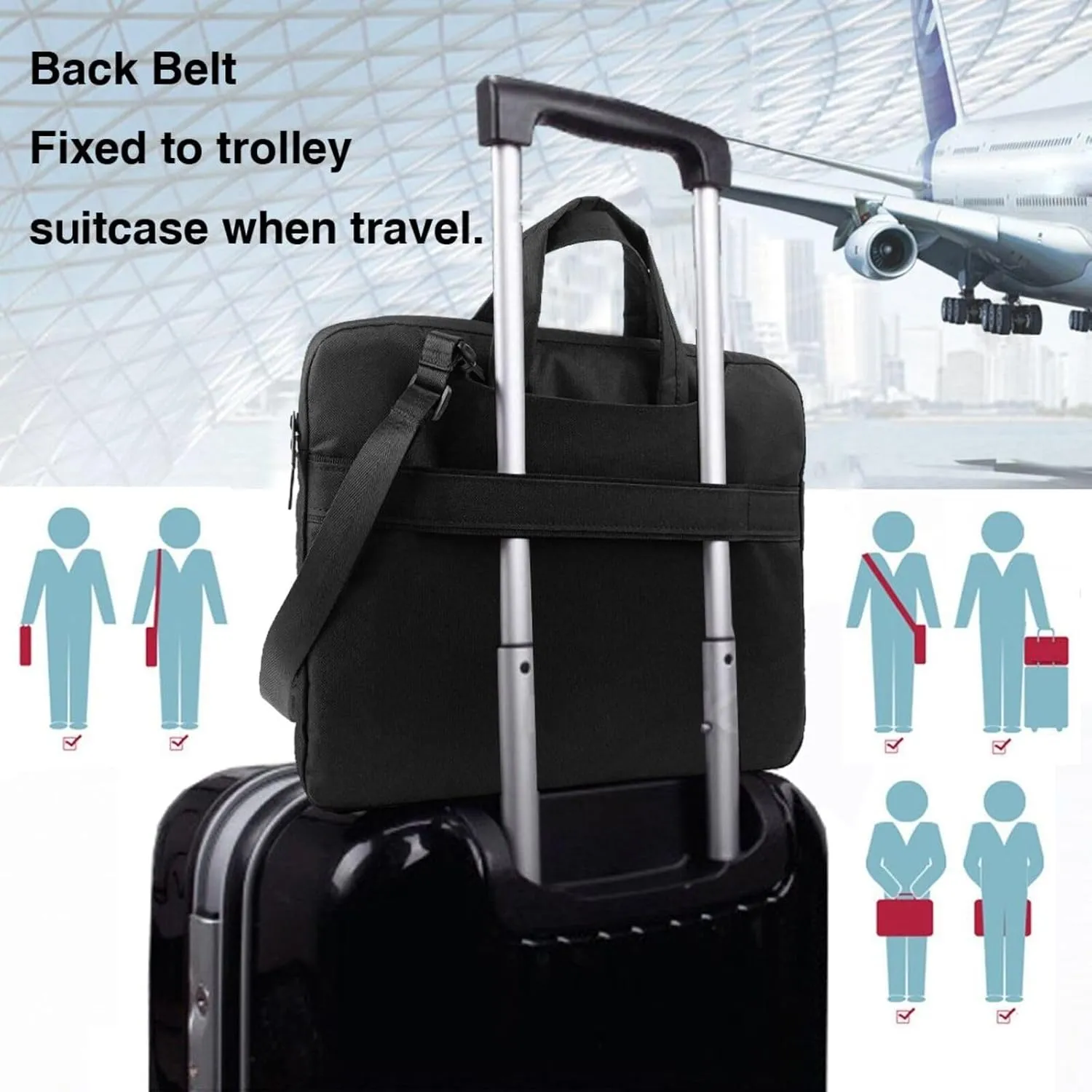 Laptop Sleeve Bag Shockproof Notebook Case Barn Computer Carrying Case with Shoulder Strap 15.6 inch