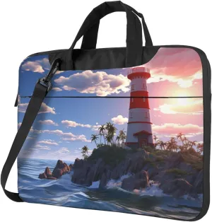 Laptop Sleeve Bag Shockproof Notebook Case Navigation Lighthouse Computer Carrying Case with Shoulder Strap 15.6 inch