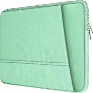 Laptop Sleeve Case 15.6 inch, Sturdy Portable Monitor Computer Laptop Case, Carrying Sleeve Bag 15.6'' with Pockets for MacBook PC Mac HP Lenovo Dell Asus Xbox Switch, Light Blue