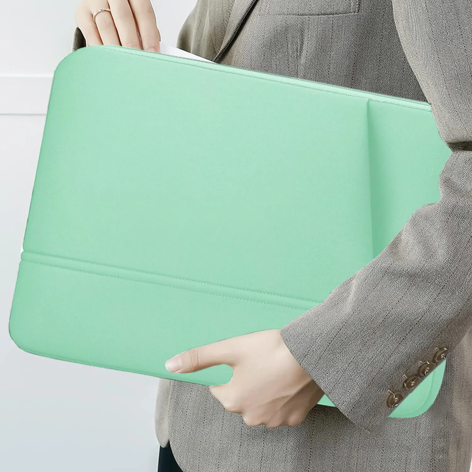 Laptop Sleeve Case 15.6 inch, Sturdy Portable Monitor Computer Laptop Case, Carrying Sleeve Bag 15.6'' with Pockets for MacBook PC Mac HP Lenovo Dell Asus Xbox Switch, Light Blue