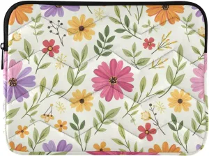 Laptop Sleeve Case Sizable Lilac Flowers 13-13.3 inches Laptop Sleeve Water Resistant with 4-Layer Protection Computer Carrying Bag