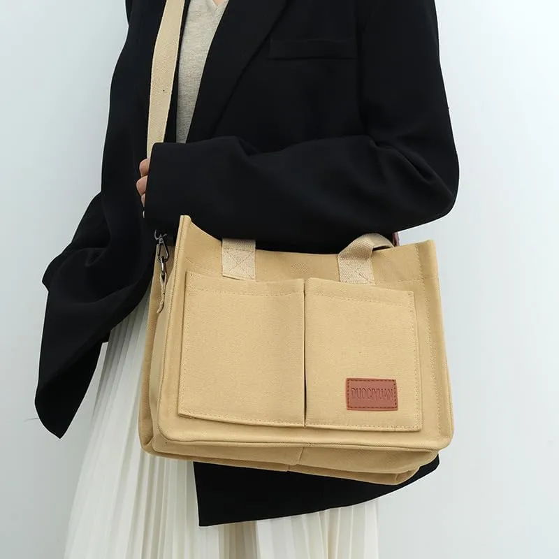 Large Canvas Tote Bag for Women, Computer Bags for Laptops for Women, Multiple Pockets Are Suitable for Work