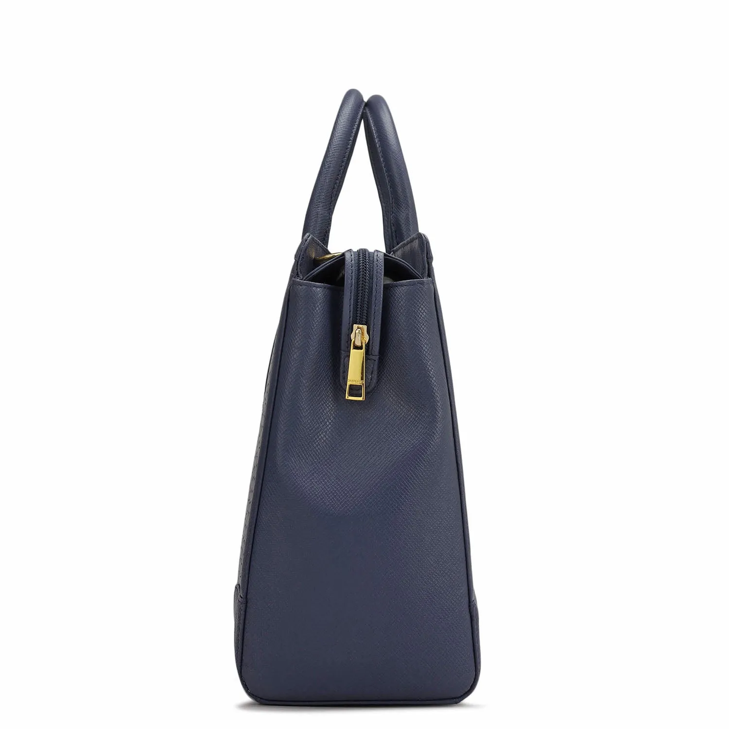 Large Croco Franzy Leather Satchel - Stardust