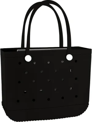 Large Rubber Tote Bag Waterproof Beach Washable Handbag Storage Bags Durable Modern Travel SportsTote Bag Groceries Pool (Black, Large)
