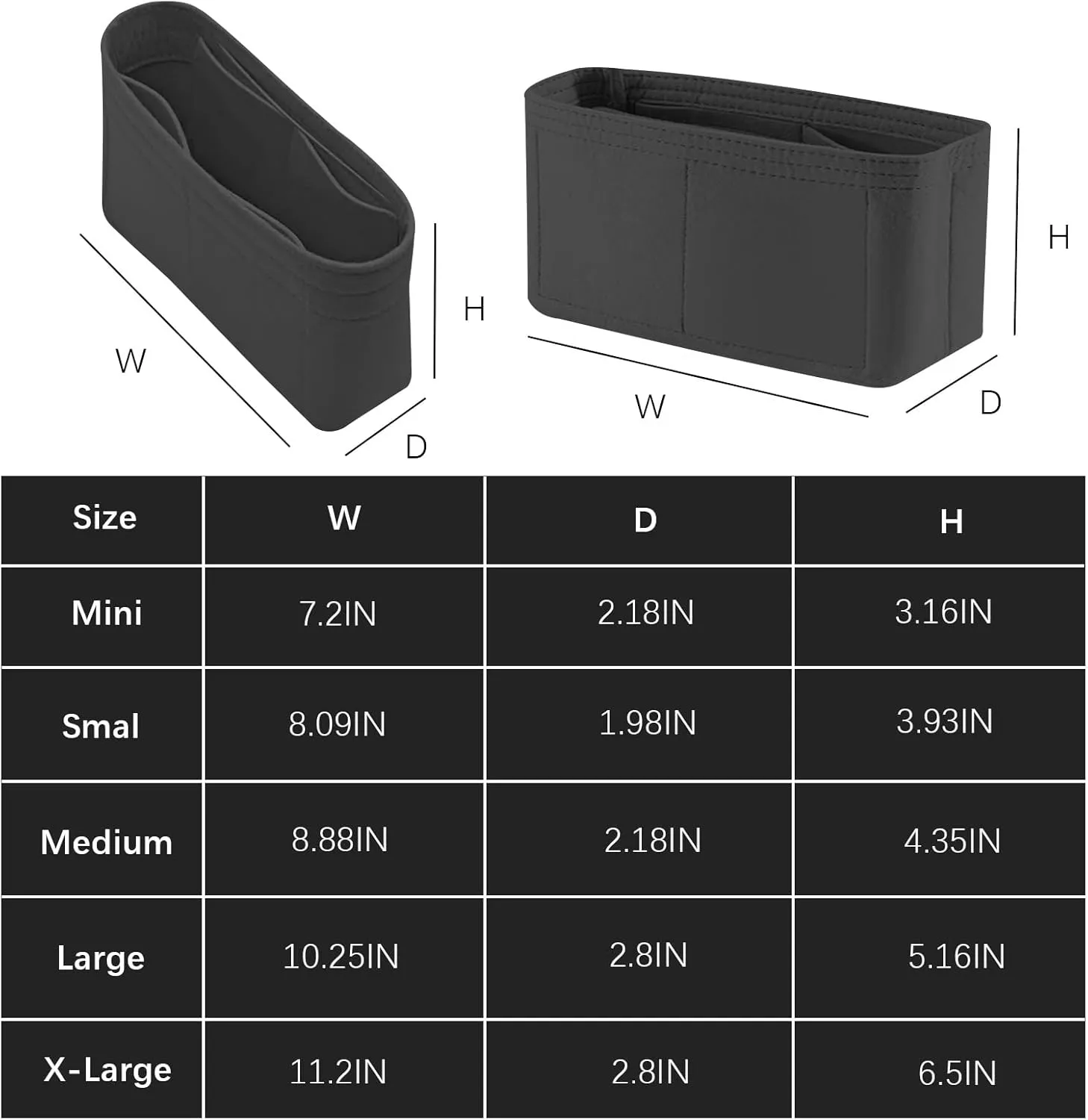 Lckaey Bag Organizer for Chanel bag Classic Flap cf jumbo bag Purse Insert - Handbag Felt Insert Y069black-L