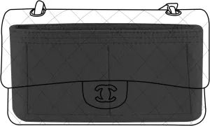 Lckaey Bag Organizer for Chanel bag Classic Flap cf jumbo bag Purse Insert - Handbag Felt Insert Y069black-L