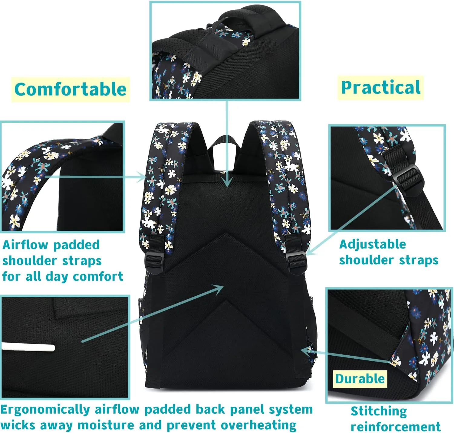 Leaper Travel Backpack for Women Girls Water Resistant Backpack for School Laptop Backpack Kids Backpack Kawaii Bookbag