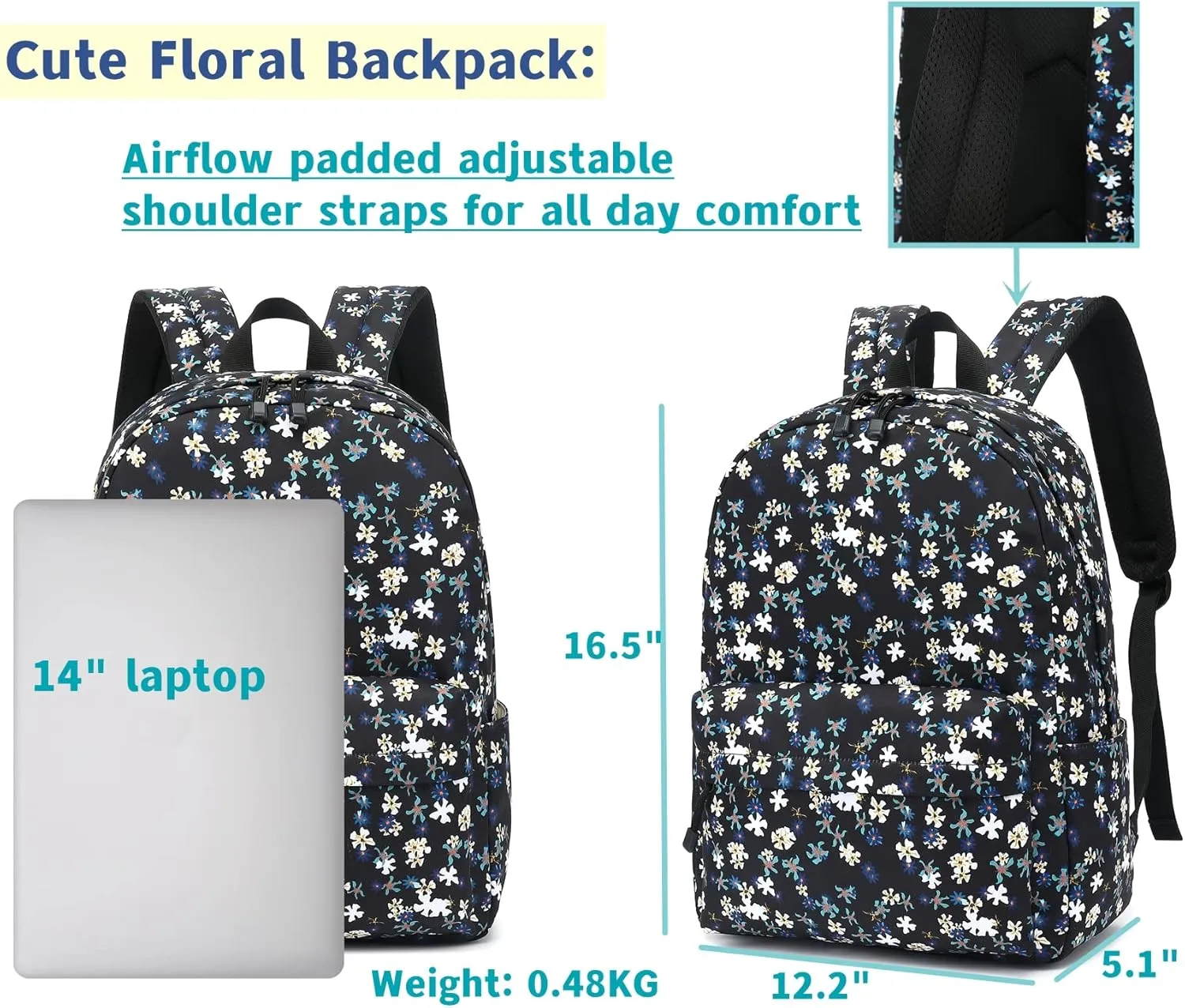 Leaper Travel Backpack for Women Girls Water Resistant Backpack for School Laptop Backpack Kids Backpack Kawaii Bookbag