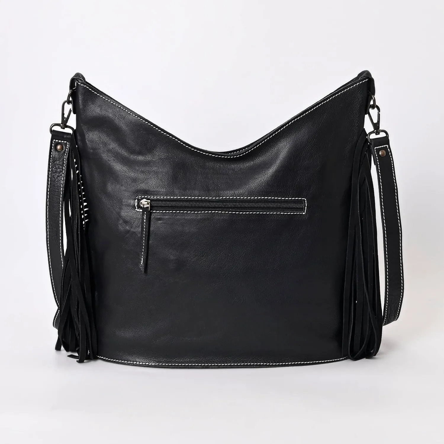 Leather Cross Body Bag Purse for Woman Sling Bag Cowhide Handmade Western Shoulder Bags With Adjustable Strap 12x14 in