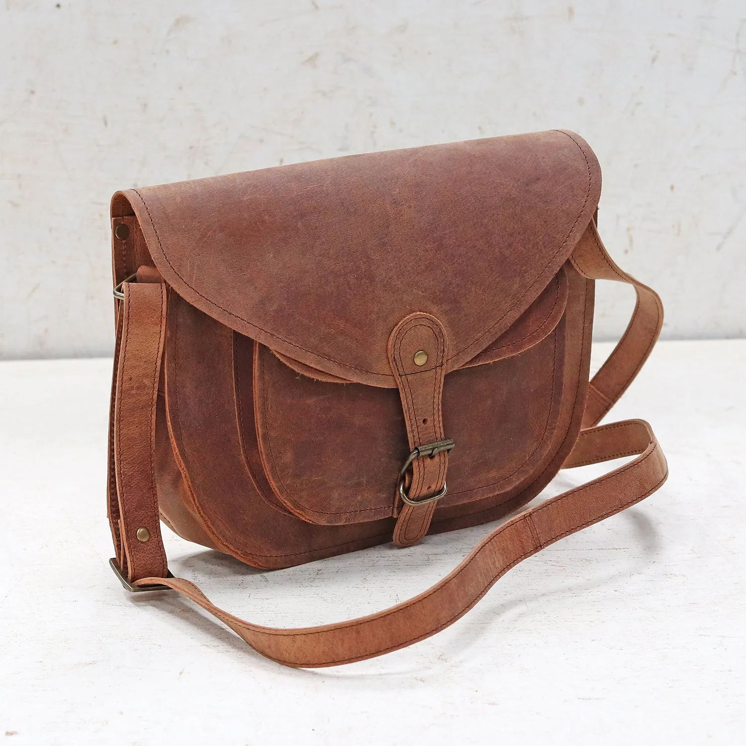 Leather Saddle Bag 12 Inch