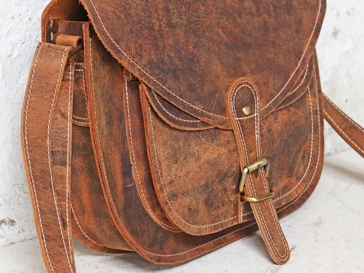 Leather Saddle Bag 12 Inch