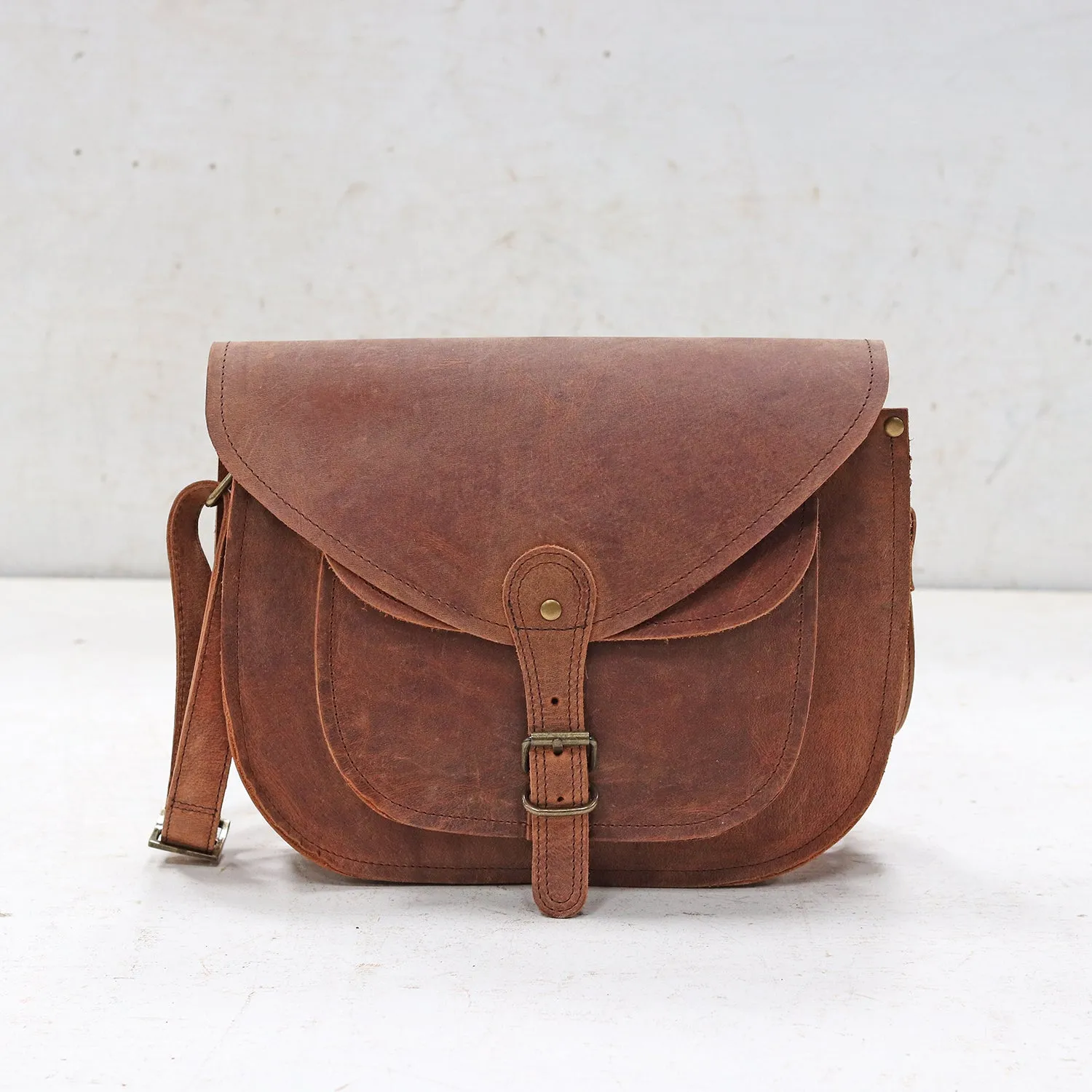 Leather Saddle Bag 12 Inch