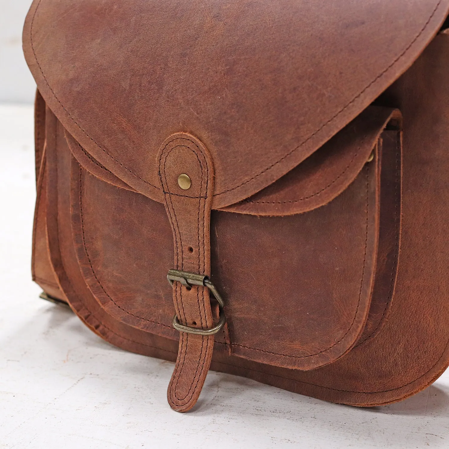 Leather Saddle Bag 12 Inch