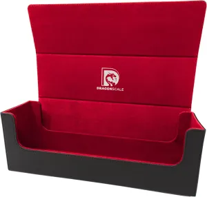 Leather Toploader Cards Storage Case - 180  Toploaders or 500  Sports & Collectors Trading Cards, Lightweight & Waterproof, Assorted Storage & Collectors Box - Black/Red