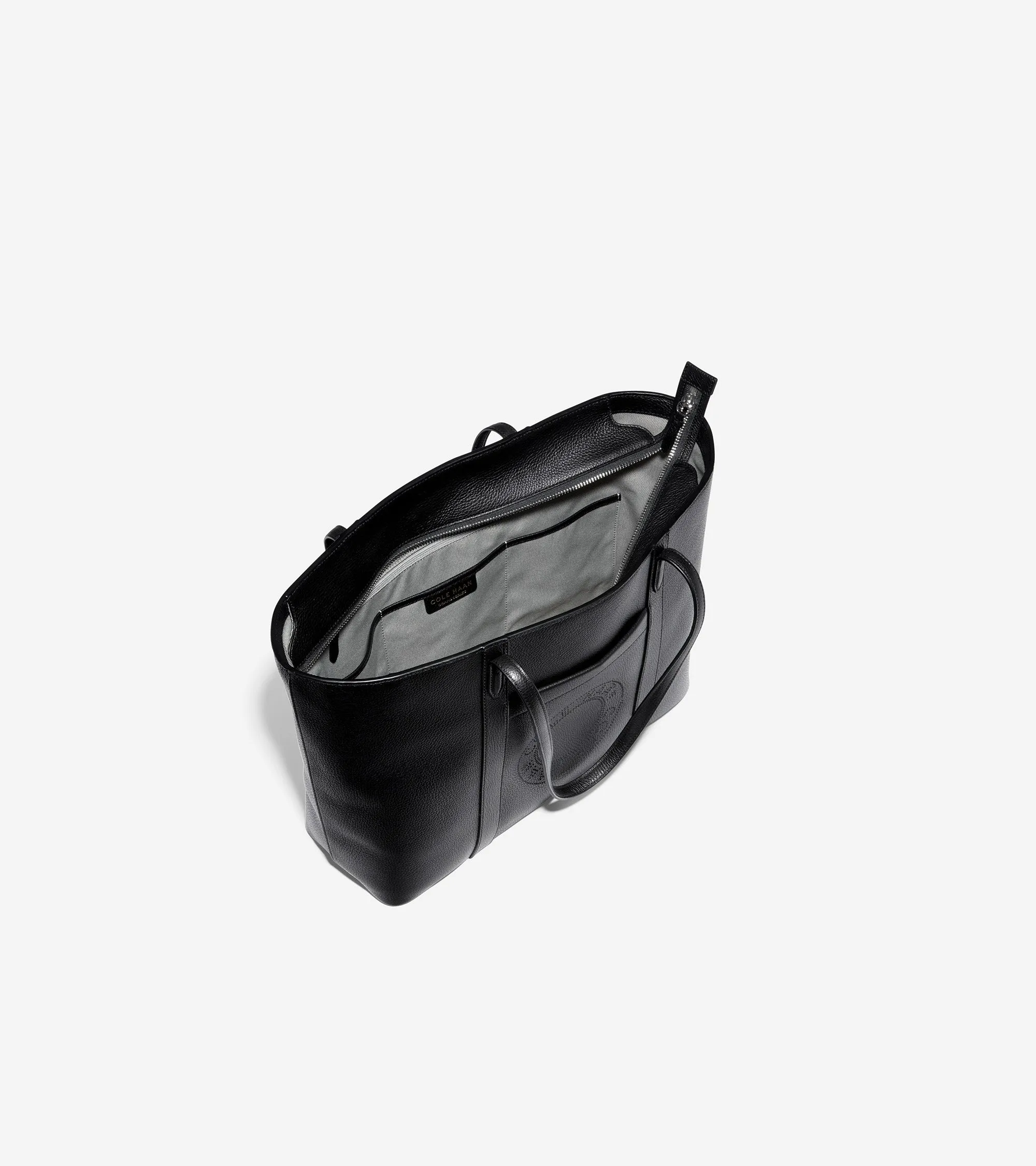 Leather Zip Top Tote
