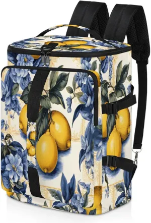 Lemons Print Gym Duffle Bag Backpack Waterproof Sports Bags with Shoe Compartment 48L Carry On Overnight Weekender Travel Luggage