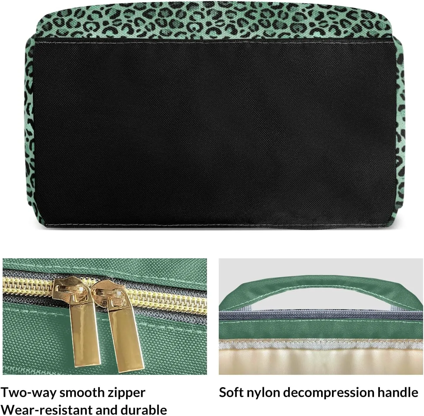 Leopard Print Mummy Bag Custom Personalized with Name Diaper Bag Backpacks Best Present Green