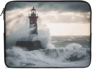 Lighthouse in Storm Laptop Sleeve Bag Lighthouse in Storm Laptop Bag Shockproof Computer Carrying Cover Slim Briefcase Handbag
