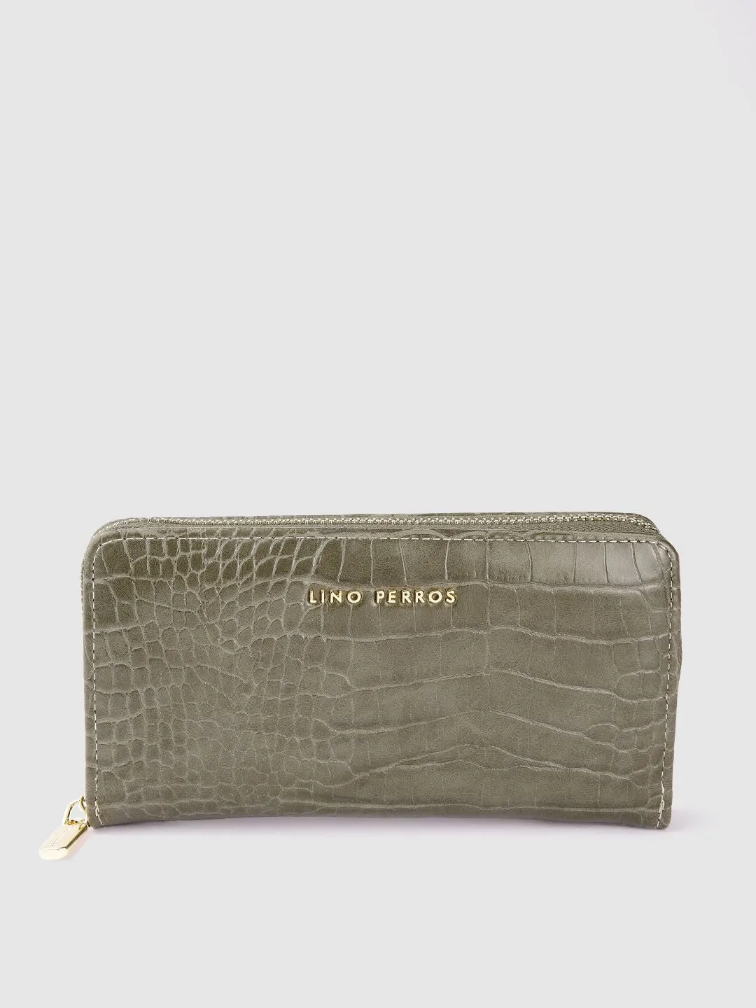Lino Perros Women Croc Textured Zip Around Wallet