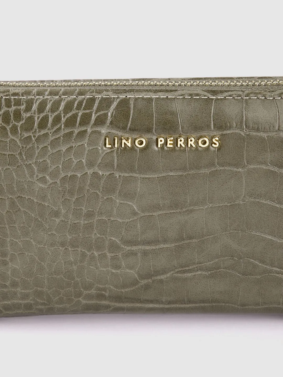 Lino Perros Women Croc Textured Zip Around Wallet