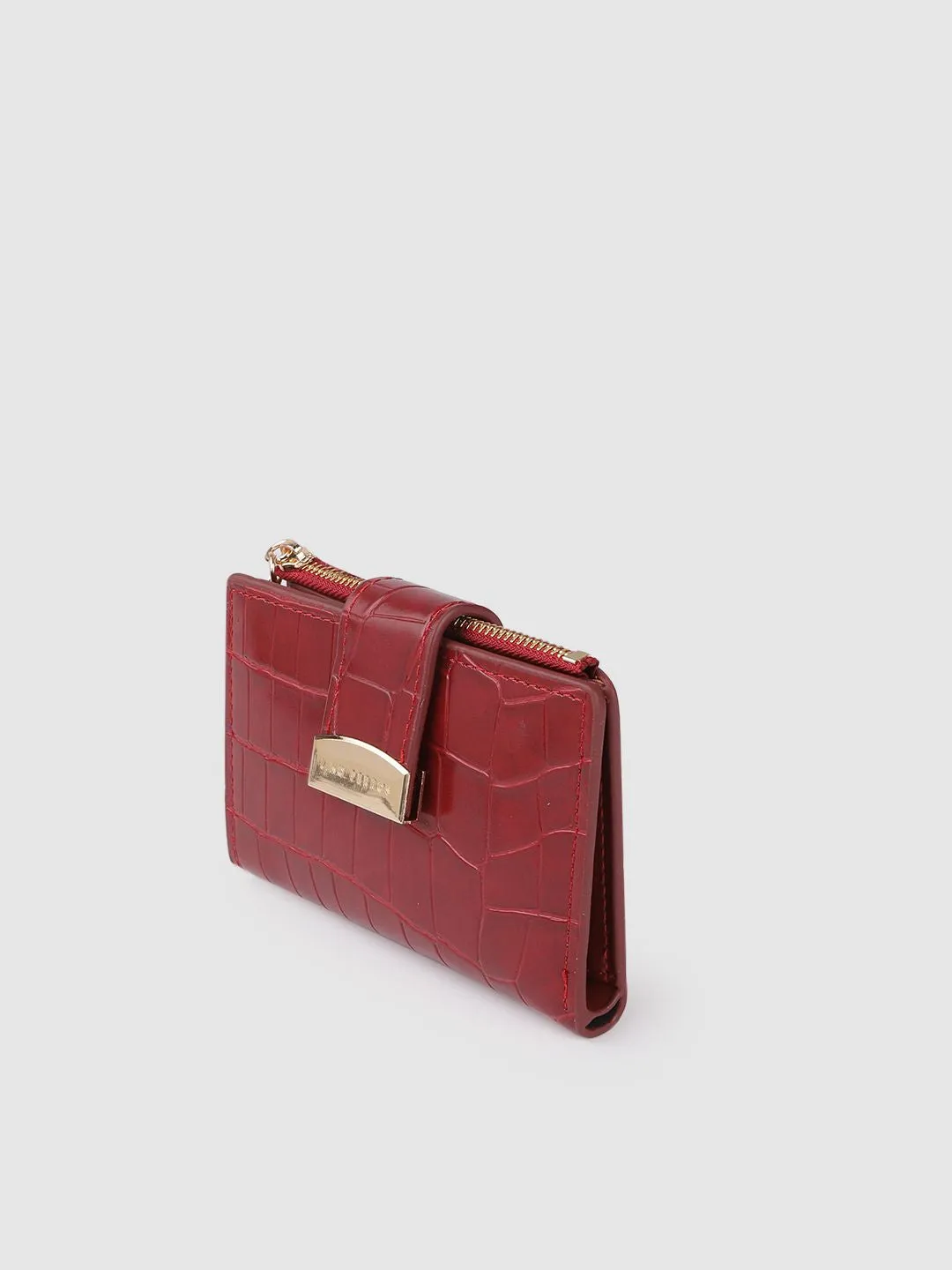 Lino Perros Women Red Animal Printed PU Zip Around Wallet