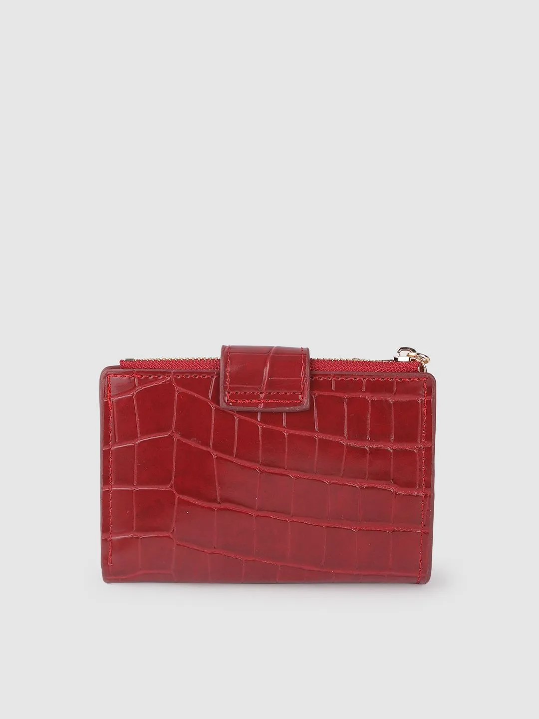 Lino Perros Women Red Animal Printed PU Zip Around Wallet