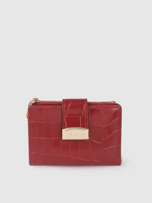 Lino Perros Women Red Animal Printed PU Zip Around Wallet